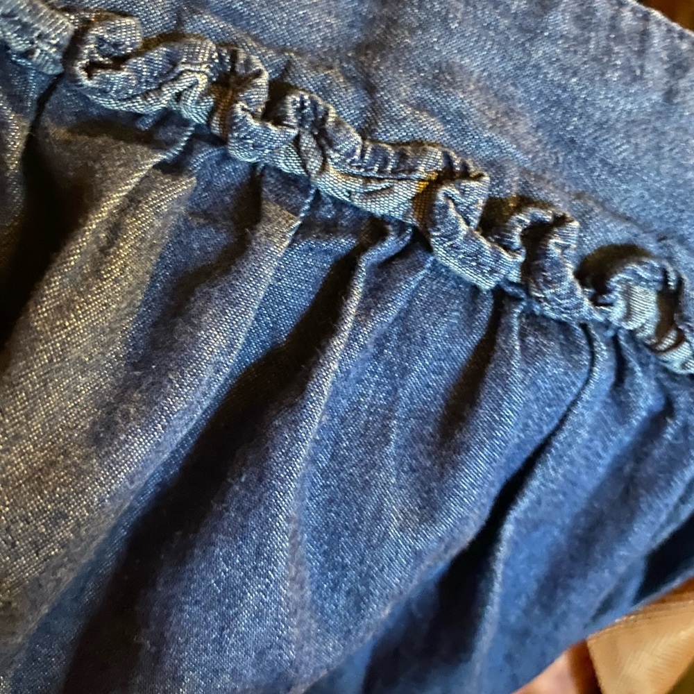 Draper James Denim Blue Chambray Wrap Dress 20 - Picture 5 of 6